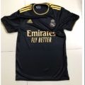 Real Madrid (With Embroidery) Premium Football Jersey Black.
