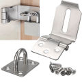 Stainless Steel Hasp 90 Degree Shed Latch Security Padlock Anti-Theft Door Latch Lock Hasp 3/4/5 Inch With Staple Home Hardware.