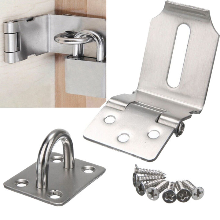 Stainless%20Steel%20Hasp%2090%20Degree%20Shed%20Latch%20Security%20Padlock%20Anti-Theft%20Door%20Latch%20Lock%20Hasp%203/4/5%20Inch%20With%20Staple%20Home%20Hardware%20-%20Image%207
