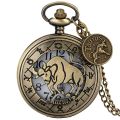 12 Constellation Zodiac Sign Quartz Pocket Watch Taurus Aquarius Pisces Aries Gemini Cancer Leo Virgo Clock Gifts with Accessory. 