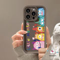 Colorful Creative Happy Cartoon Cute Little Monster Soft Case For Oppo A12 A53 A1k A7 A55 A16 A55 A15S A17 A5s A54s A77 A76 A74 A3s A31 A95 A17k A16s A9 A96 A16E A92 A52 A16K A77s Couples Angel Eyes Cover.
