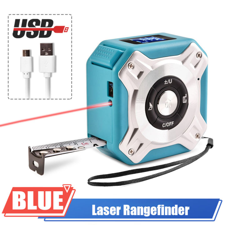 50M Laser Tape Measure Distance Meter Stainless Digital Retractable Roll Cord Rangefinder Woodworking Laser Measuring Instrument