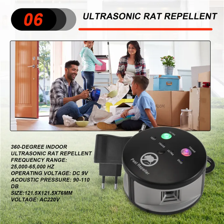 Randa Riple Riple Rodent Repeller, for Mice, Rats, Spiders,360 Degree Eu Plug ...