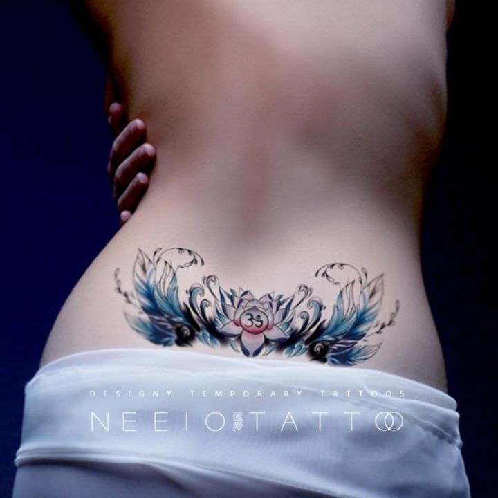 Tattoo%20sticker%20Giant%20flower%20totem%20waist%20and%20stomach%20to%20cover%20scars%20stretch%20marks%20large%20picture%20waterproof%20long-lasting%20female%20-%20Image%207