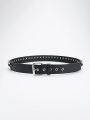 Bullet Studded Belt Punk Rock Gothic Grunge Stylish with Metal Buckle Artificial Bullet. 