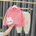 2PCS Toddler Kids Baby Girls Solid Color Long Sleeve Tops Pants Fall Winter Outfits Clothes Set.