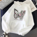 Butterfly Winter Fleece Cotton Hoodie For Women. 