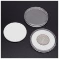 60 Pcs 46mm Coin Cases Capsules Holder Applied Clear Plastic Round Storage Box.