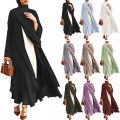 Ramadan Open Chiffon Abaya Dubai Women Sash Marocain Kaftan Eid Hijab Long Robe Muslim Fashion Clothes Turkey Vestido De Mujer House Foocus.