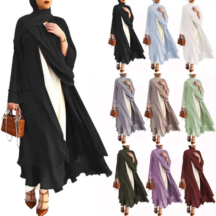 Ramadan%20Open%20Chiffon%20Abaya%20Dubai%20Women%20Sash%20Marocain%20Kaftan%20Eid%20Hijab%20Long%20Robe%20Muslim%20Fashion%20Clothes%20Turkey%20Vestido%20De%20Mujer%20House%20Foocus%20-%20Image%202