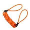 2x Safety Lanyard Spring Coil Wire Rope Disc Brake Lock Reminder Cable Stretch to 1.2m Orange. 