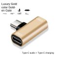 2 In 1 USB C Splitter Type C Male To Dual Type C Female Headphone Charger Adapter Splitter Converter. 