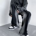 Spray Dyed Jeans for MeninsFashion High Street Wide Leg Daddy Pants Retro Draping Loose Straight Mop Pants. 