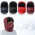 【100%-original】 Warm Earflap Cotton Cossack Winter Bomber Hat Ski Cap Trapper Hat. 