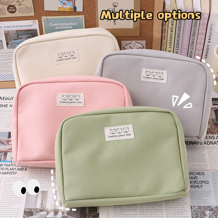 Large Capacity Kawaii Pencil Case 90° Opened Bag Pouch Gift For Office Student College Stationery School Supplies