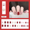 Menggh 24pcs With Glue Fake nails cute  pattern False nails With Design press on nails Artificial nails Full Cover water proof nail art. 