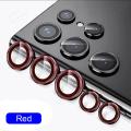 For Samsung Galaxy S23 Ultra 5G 5PCS Camera Lens Protector Rings Aluminium+Tempered Glass Scratch Resistant (Burgundy,Black,Green,Silver,Gold). 