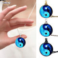 COD Dragon Moon Yin Yang Tai Chi Time Gemstone Necklace Sweater Chain Pendant Necklace CM.
