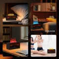 Fireplace Humidifier - 150ml Mini Fireplace Diffuser, Fireplace Oil Diffuser for Home Office, 7 Colors Light Flame Aroma Diffuser with Remote Control, Auto Off & Timer (Black).