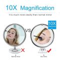 Flexible 10X Magnifying Mirror LED LightingTouch Screen Makeup Light Portable Dressing Table Makeup Vanity Lamp Use AAA Battery.