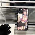 Anime Girl Waifu Phone Case New For Iphone 15 14 13 12 11 Pro Max X 7 8 Plus 2020 SE Metallic Paint Glass Mobile Phone Case. 