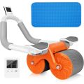 Automatic Rebound Ab Roller Wheel Abdominal Exercises Equipment with Knee Pad Elbow Support Phone Holder.