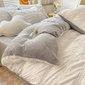 Home Textile Winter Coral Velvet Quilt Cover Four Piece Set Seersucker Duvet Cover Bed Sheet Pillowcase Comforter Bedding Set. 