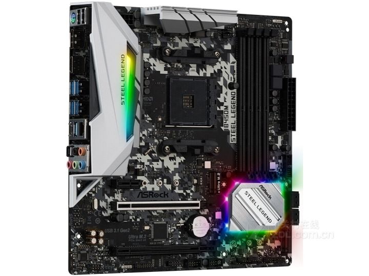 ASROCK%20B450M%20Steel%20Legend%20Motherboard%20AMD%20B450%20Socket%20AM4%20DDR4%2064GB%20Micro%20ATX%20-%20Image%202