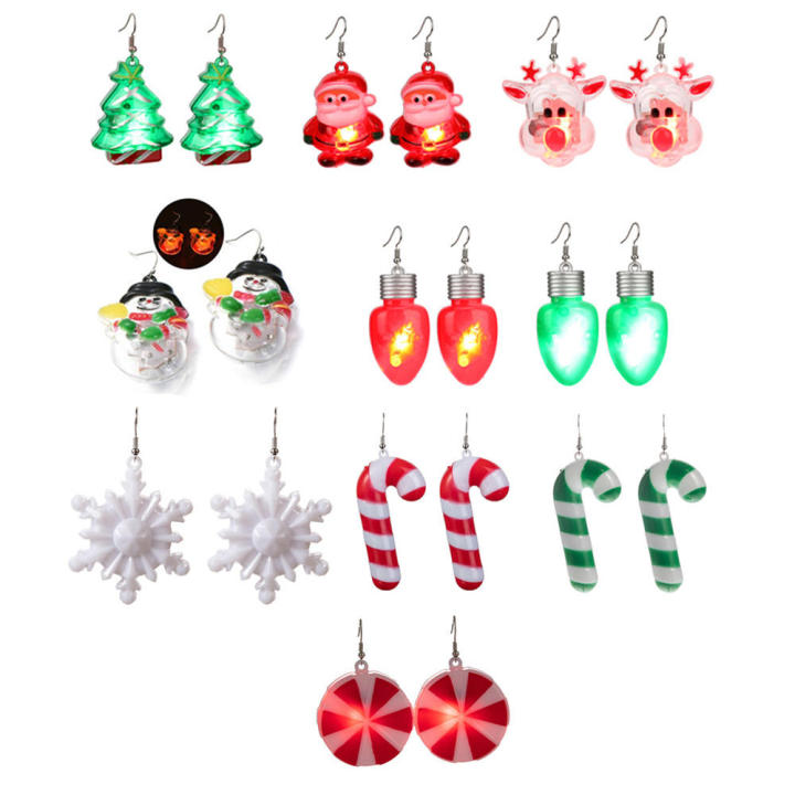 Christmas Jewelry Gifts Christmas Earrings LED Flashing Earrings LED Earrings Christmas Party Earrings