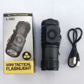 Mini Tactical Torch Super Bright 3 LED Flashlight Type-C Rechargeable Camping Light ABS+Metal Clip Hiking Lamp Easy To Carry. 
