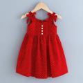 Baby regular cotton frock red dot. 