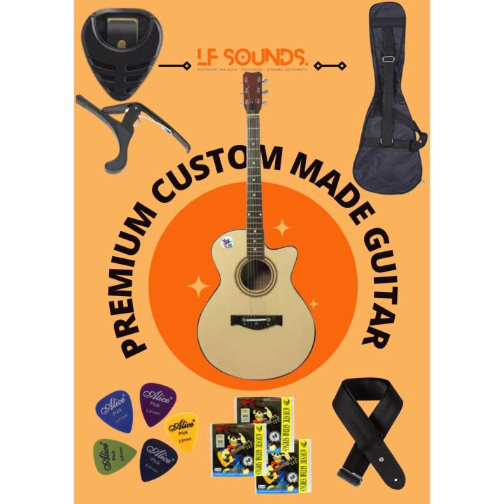 Best Premium Acoustic Guitar Matte Natural With bag-Belt-Strings-Picks-Capo&Holder-(Matte Natural)