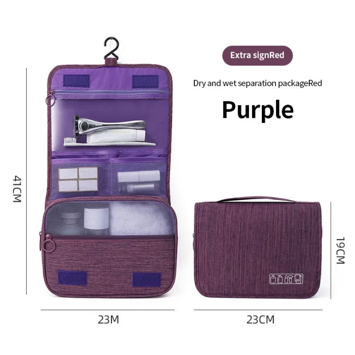 Travel%20Makeup%20Bags%20Women%20Waterproof%20Cosmetic%20Bag%20Toiletries%20Organizer%20Hanging%20Dry%20And%20Wet%20Separation%20Storage%20Bag%20-%20Image%203