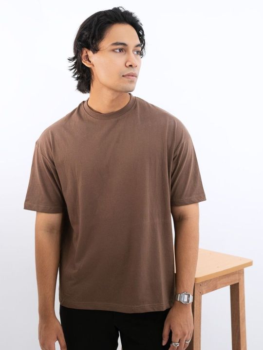 Brown%20Drop%20Shoulder%20T-Shirt%20For%20Men%20&%20Women%20-%20T%20Shirt%20-%20Image%202