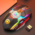 Wireless Mouse Silver Eagle A5 Rechargeable Wireless Mouse Gaming Game RGB Luminous Silent Silent Mouse. 