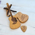 Guitar Pick Box with Stand Portable Handcrafted Guitar Picks Storage Container Guitar Accessory. 