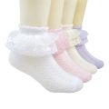 3Pairs Cotton Eyelet Flower Socks Toddler Baby Child Girls Ruffle Lace Ankle Cotton Dress Socks Princess Summer.