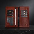Zays Handcrafted Premium Eco-Friendly Leather Long Wallet, Top-Grain Vegetable-Tanned Slim Wallet 7.4 x 3.8 x 1 Inch, 7 Card Slots, ID Slot, Cash Compartment, Zipper Chamber, 2 Mobile Compartments. 