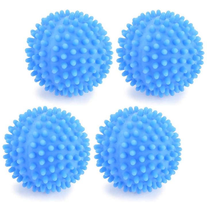 4 x Dryer Balls Blue PVC Reusable Laundry Washing Drying Fabric Ball