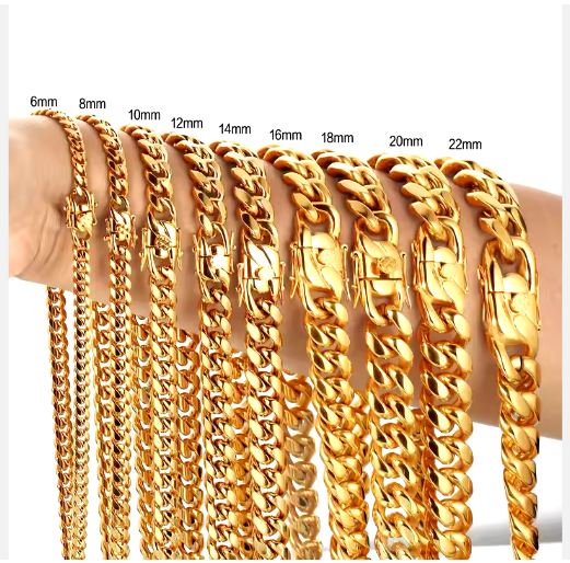 FLYNEE%20Jewelry%20Urban%20Jewelry%20Mens%2018k%20Gold%20Cuban%20Link%20Bracelet%20-%20Image%202