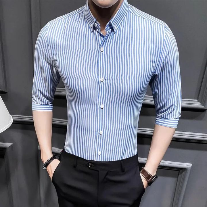 2023%20New%20Shirts%20for%20Men%20Clothing%20Korean%20Slim%20Fit%20Half%20Sleeve%20Shirt%20Mens%20Casual%20Plus%20Size%20Business%20Formal%20Wear%20Chemise%20Homme%205XL%20-%20Image%204