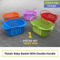Plastic Baby Basket With Double Handle, Carry Small Storage Basket 1 PIECES. 