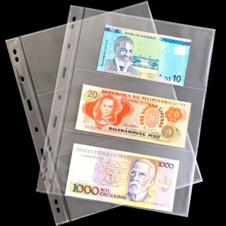 MINGT%209-hole%20insert%20page%20PP%20doubles-side%20sheets%2010pcs%20album%20binder%20insert%20page%20stamp%20banknote%20note%20collection%20sheets%20-%20Image%202