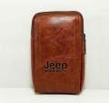 Men Waist Jeep Artificial Leather Bags.