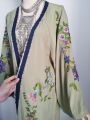 TEELYNN Long Boho Cardigan Light Green Floral Embroidery Beach Bikini Cover Up Kaftan Kimono Robe Summer Loose Women Blouses.