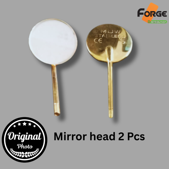 2 Pcs Stainless Steel Dental Mouth Mirror heads Size #5 Premium Quality