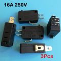3Pcs- Without Lever 3Pin Limit Switch Micro Limit Switch 16A 250VAC SPDT Limit Switche 3 Pin KW7-0 KW7 T125 5E4 Common Terminal Switches For Microwave Oven Game Machines Electric Cookers Blender.