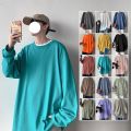 New Long Sleeve t shirt for Men Autumn Fashion Cotton Solid Color t-shirts Cozy Streetwear Men's t-shirt 5XL Baggy Korean Trendy. 