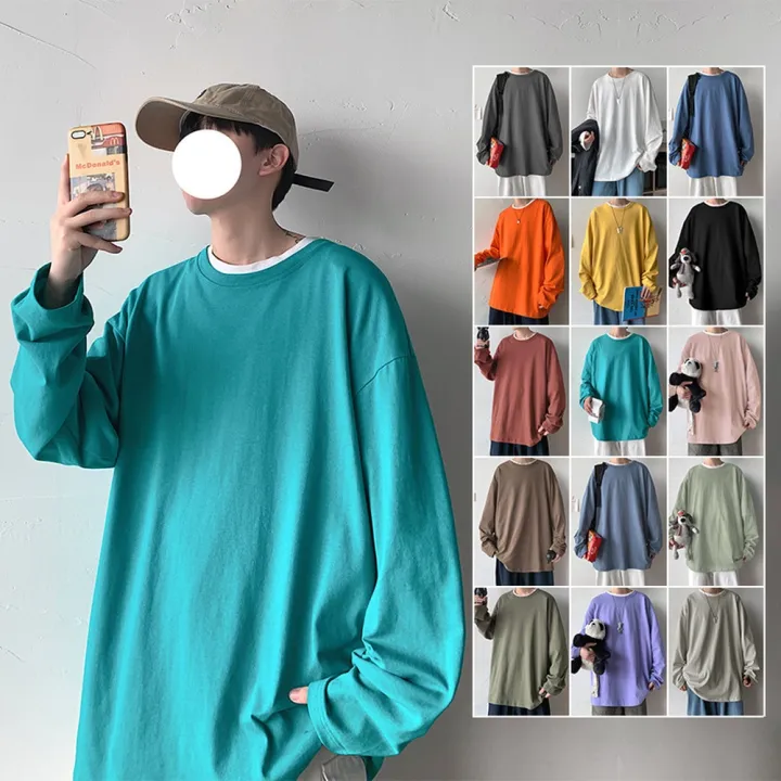 New%20Long%20Sleeve%20t%20shirt%20for%20Men%20Autumn%20Fashion%20Cotton%20Solid%20Color%20t-shirts%20Cozy%20Streetwear%20Men's%20t-shirt%205XL%20Baggy%20Korean%20Trendy%20-%20Image%203