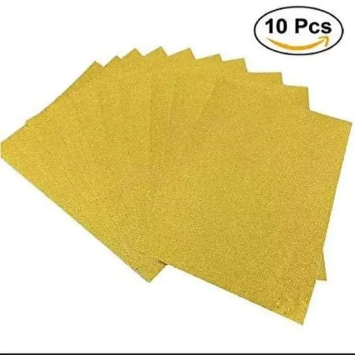 Golden Sticker Sheets 10 pcs set of Golden Glitter Foam sticker Sheet-A4 | Daraz.com.bd
